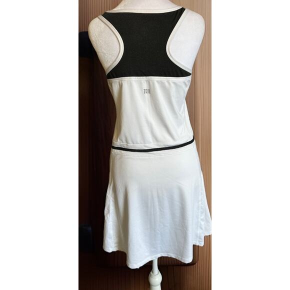 NEW White Tennis Dress Pleated Mini Sporty Golf Razor Back Preppy Active Comfy M - Picture 1 of 15